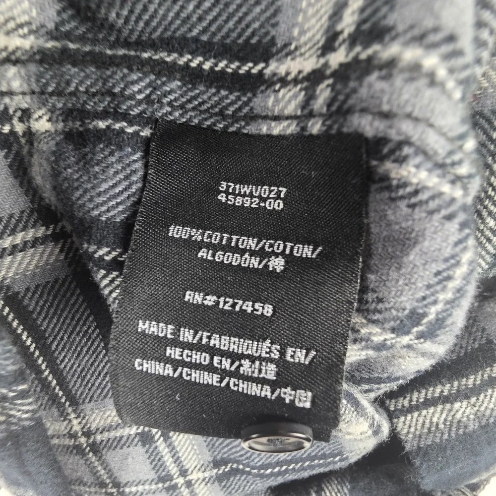 Howitzer Flannel Shirt Mens XL Black‎ Gray Plaid We The People Military Thick